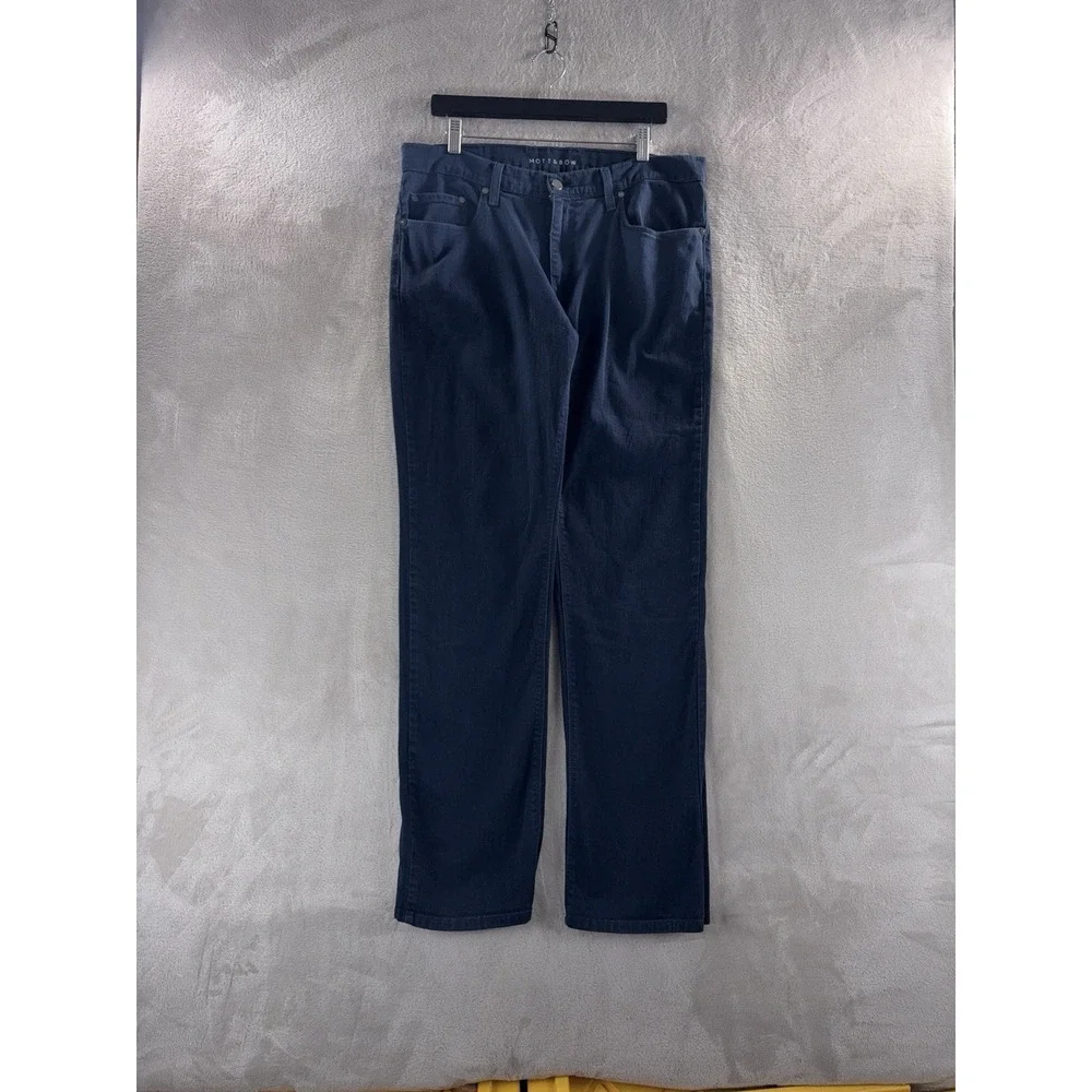 MOTT & BOW Straight Leg Jeans‎ Mens Size 35x34 Blue Dark Wash Denim Casual